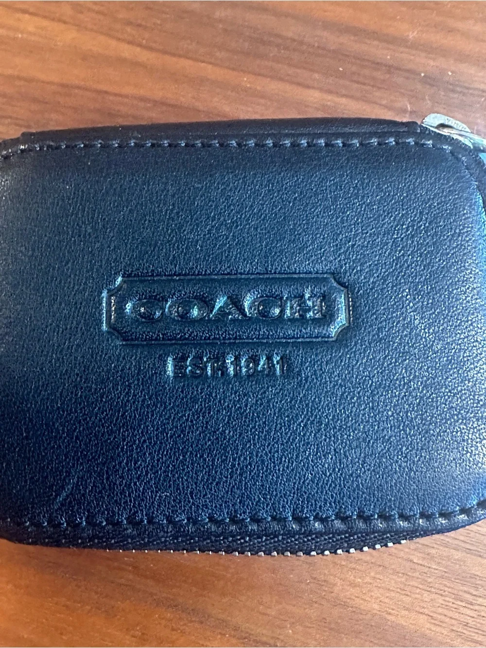 Coach Black Leather Pill Box or Jewelry Box